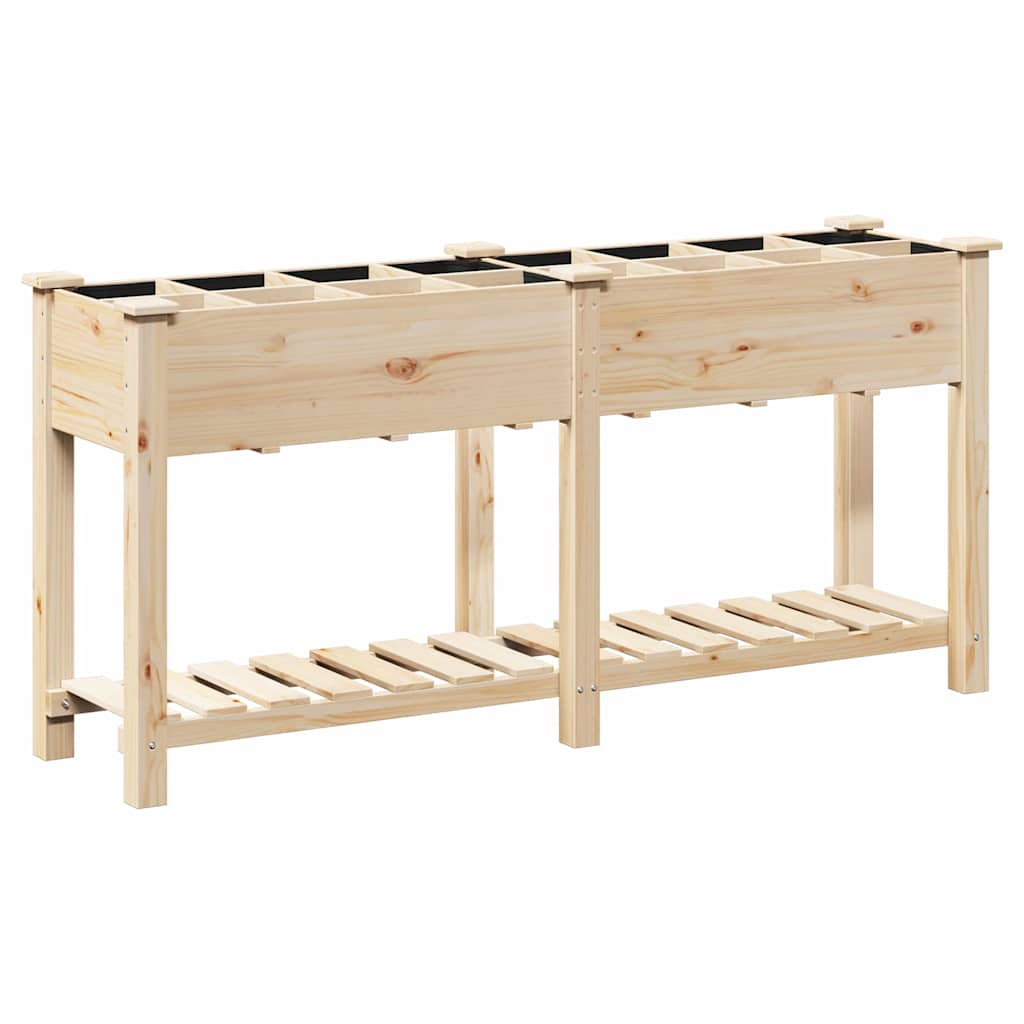 vidaXL Γλάστρα Κήπου Μπεζ 161,5 x 45 x 76,5 εκ. Στερεό Ξύλο Πεύκου