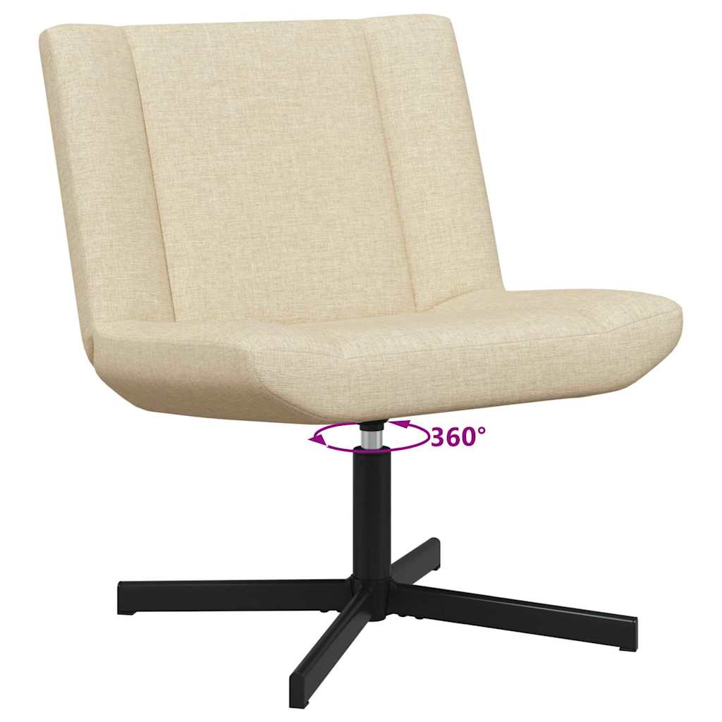vidaXL Περιστρεφόμενη καρέκλα Κρεμ 63 x 75 x 76 εκ ύφασμα