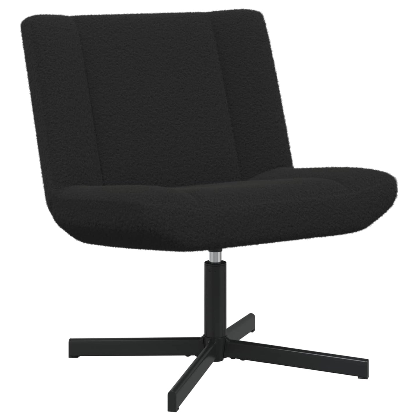 vidaXL Περιστρεφόμενη καρέκλα Μαύρο 63 x 75 x 76 εκ Δέρμα Πρόβατου