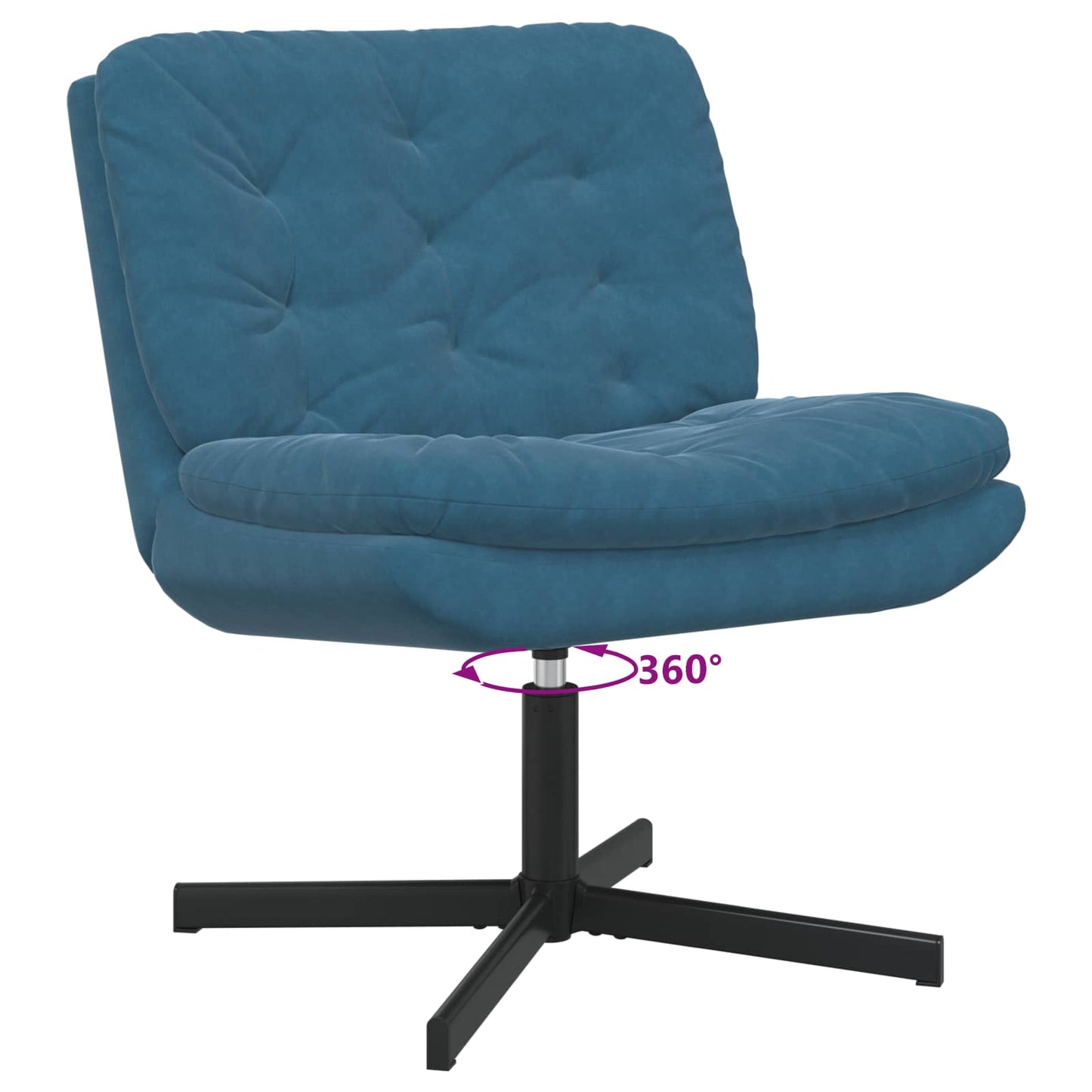 vidaXL Γυριστή Χαλαρωτική Καρέκλα Μπλε 63 x 75 x 76 εκ Βελούδο