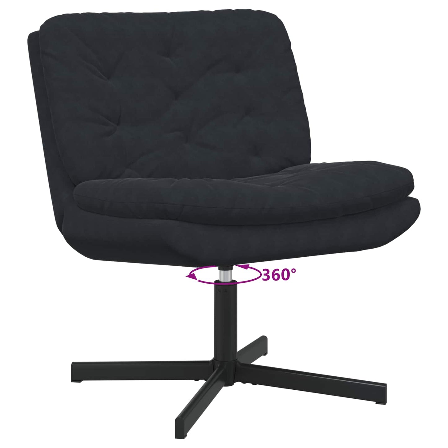 vidaXL Γυριστή Χαλαρωτική Καρέκλα Μαύρο 63 x 75 x 76 εκ Βελούδο