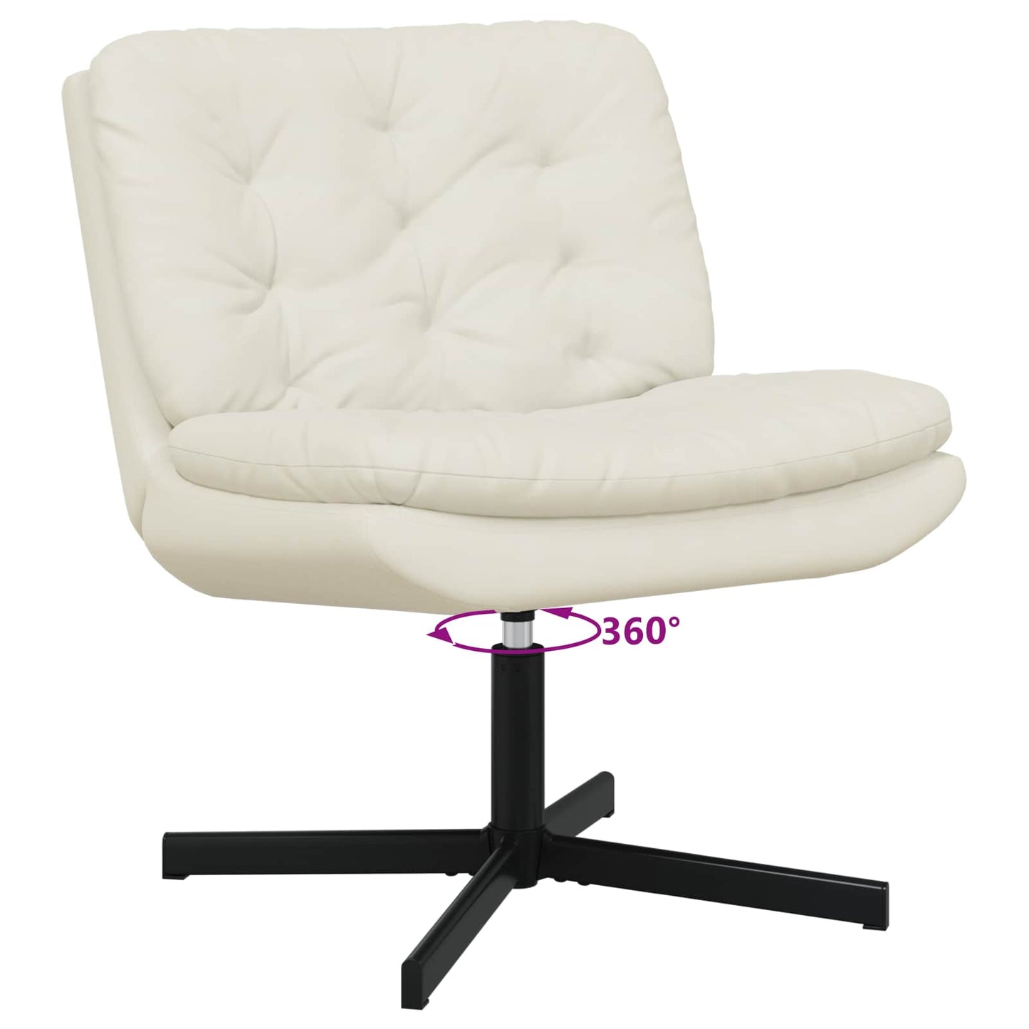 vidaXL Γυριστή Χαλαρωτική Καρέκλα Κρεμ 63 x 75 x 76 εκ Βελούδο