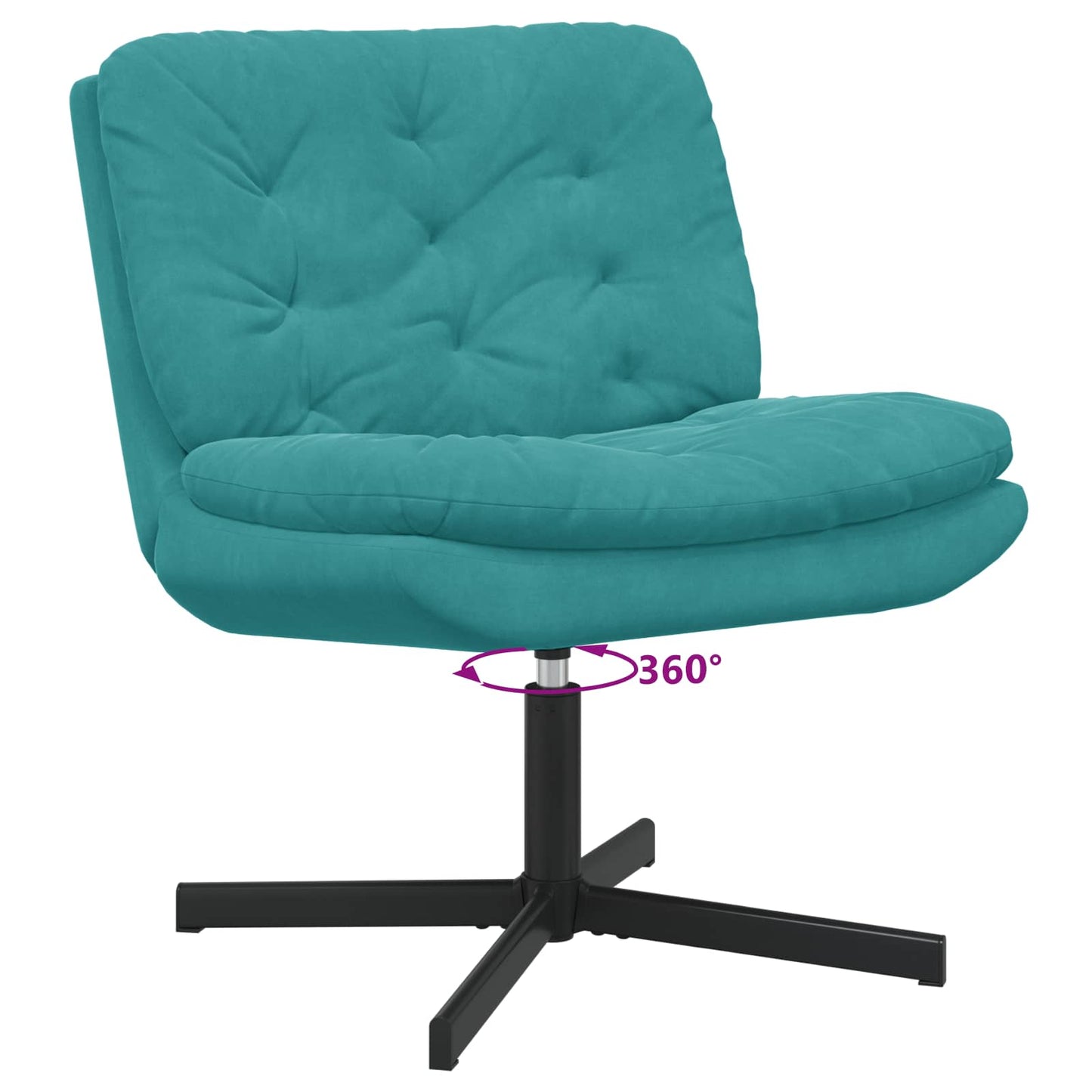 vidaXL Γυριστή Χαλαρωτική Καρέκλα Τιρκουάζ 63 x 75 x 76 εκ Βελούδο