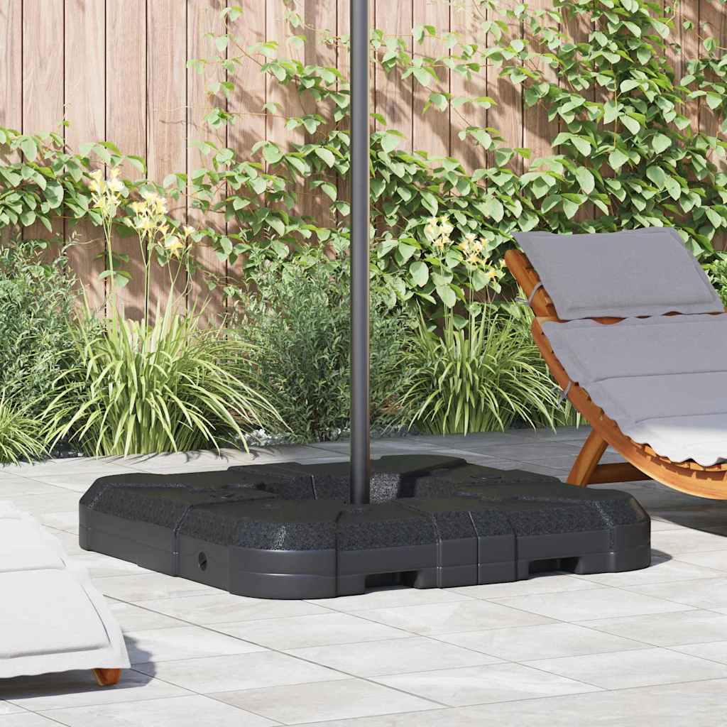 vidaXL Σετ Βάσης Ομπρέλας 2 pcs Μαύρο 88.5 x 88.5 x 12 εκ. Πλαστικό