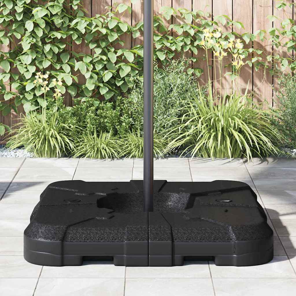 vidaXL Σετ Βάσης Ομπρέλας 2 pcs Μαύρο 88.5 x 88.5 x 12 εκ. Πλαστικό
