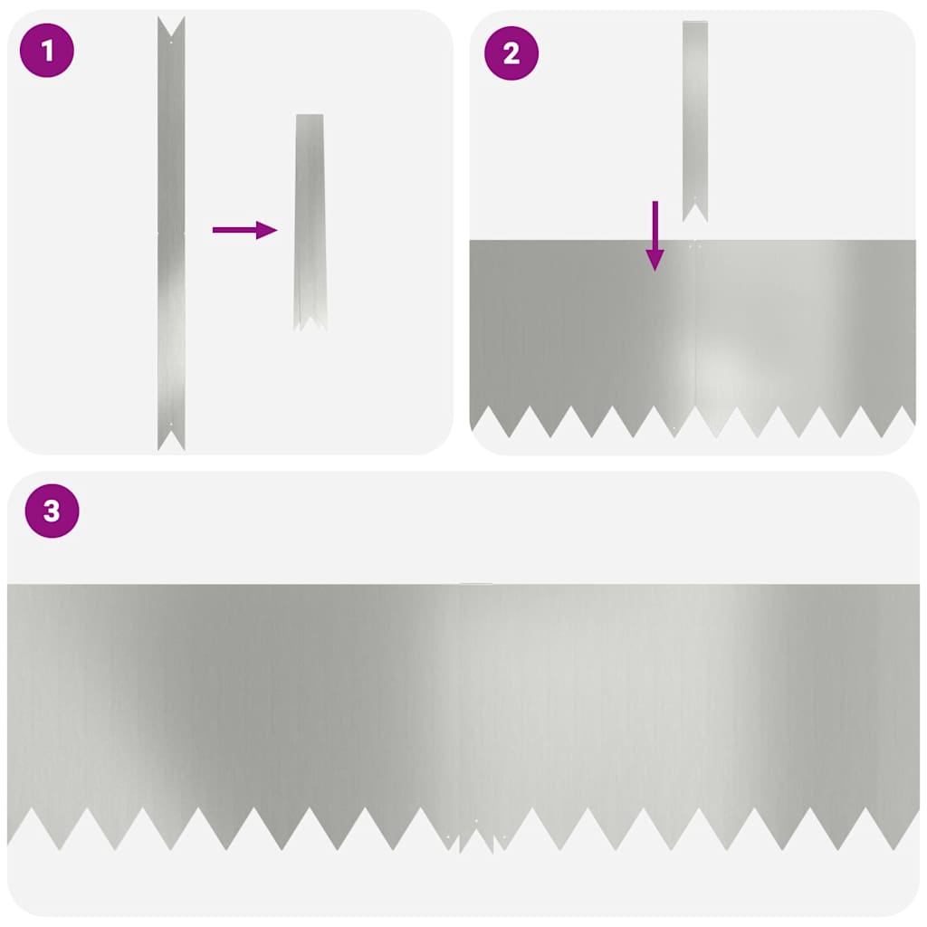 vidaXL Περίγραμμα γκαζόν 50 pcs Ασημί 100 x 0.05 x 20 εκ