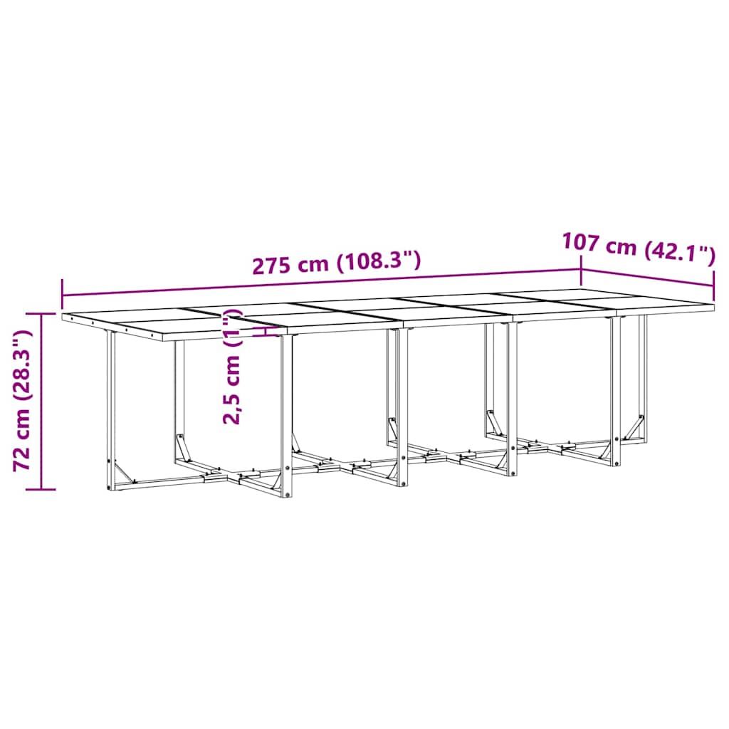 vidaXL Σετ Κήπου 15 Τεμαχίων με Μαξιλάρια από Χάλυβα και Τεξιλένες