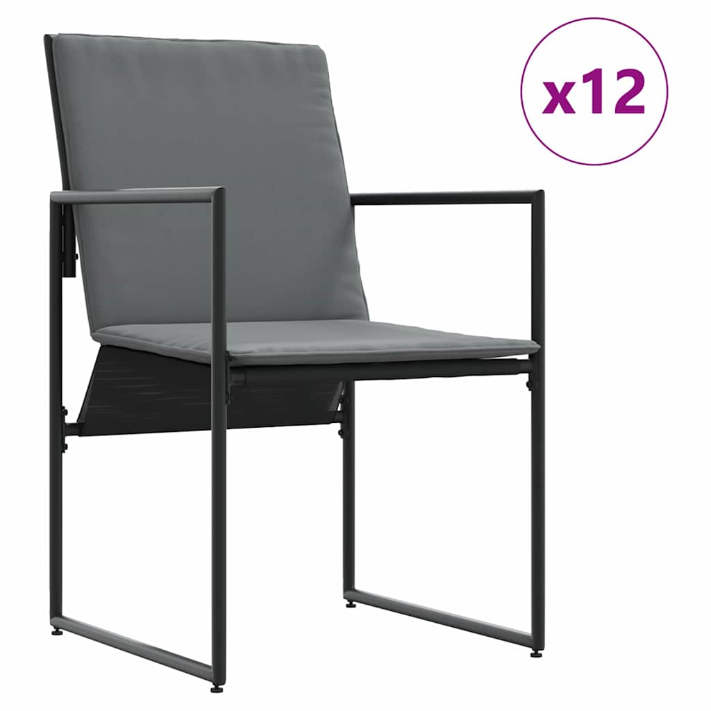 vidaXL σετ τραπεζαρίας κήπου 22 κομματιών με μαξιλάρια από ατσάλι και τεξτιλίνη