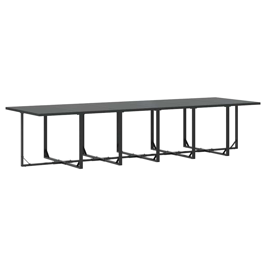 vidaXL σετ τραπεζαρίας κήπου 22 κομματιών με μαξιλάρια από ατσάλι και τεξτιλίνη