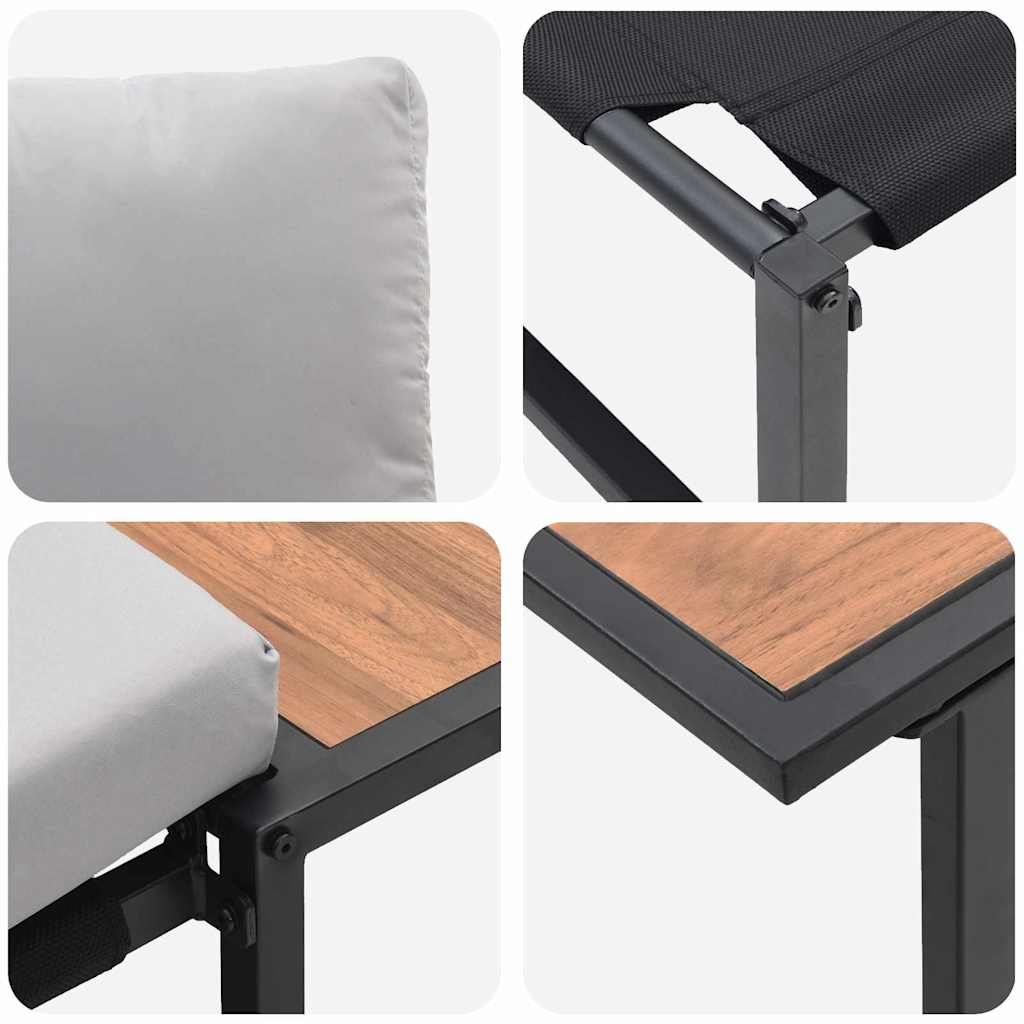 vidaXL Σέτ φαγητού για κήπο 3 pcs Ανοιχτό γκρι Ατσάλι