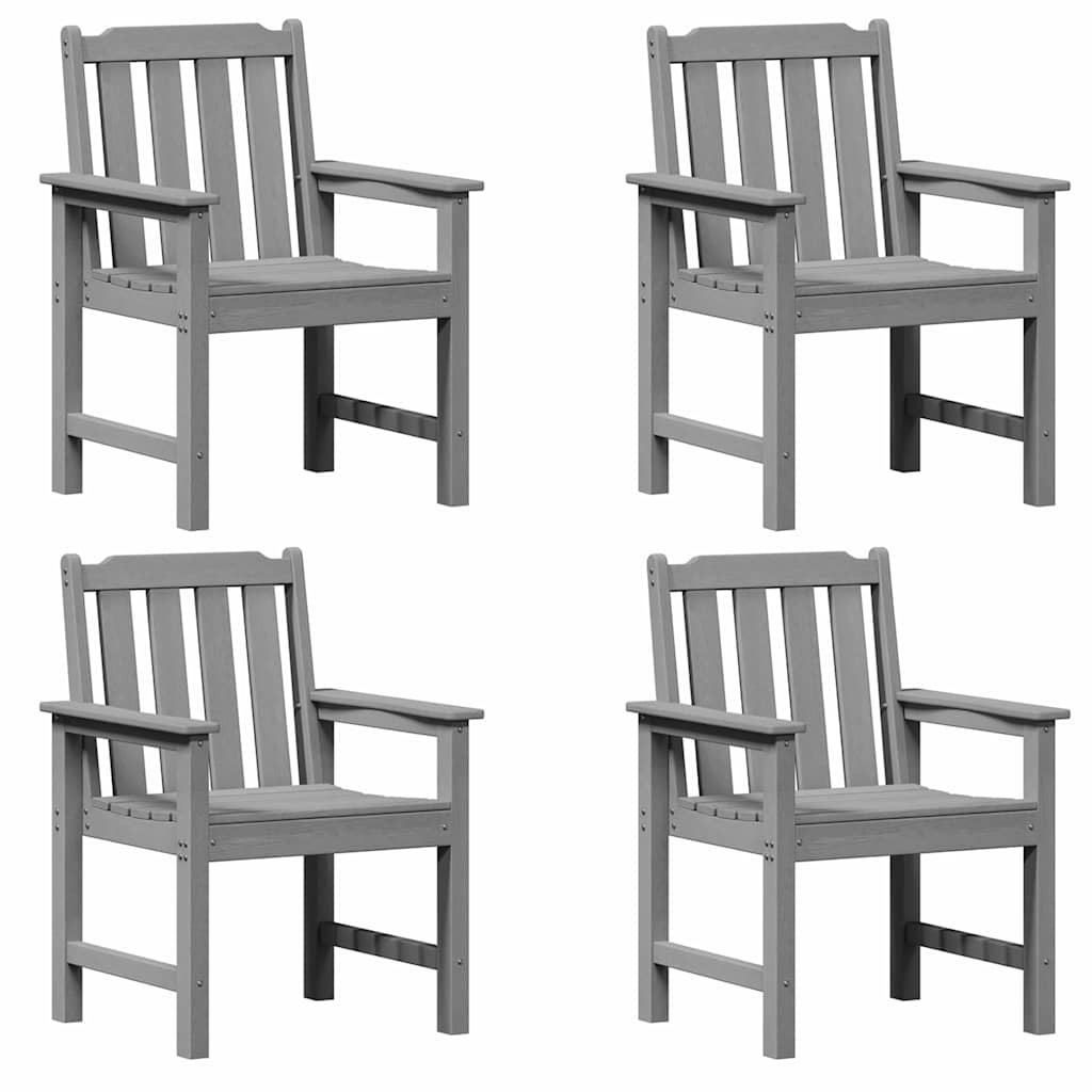 vidaXL Καρέκλα Κήπου 4 pcs Ανοιχτό γκρι 65.5 x 59 x 88 εκ