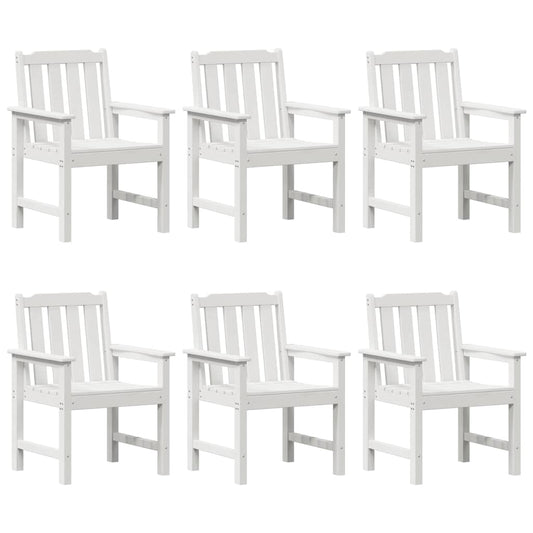 vidaXL Καρέκλα Κήπου 6 pcs Λευκό 65.5 x 59 x 88 εκ Πολυαιθυλένιο