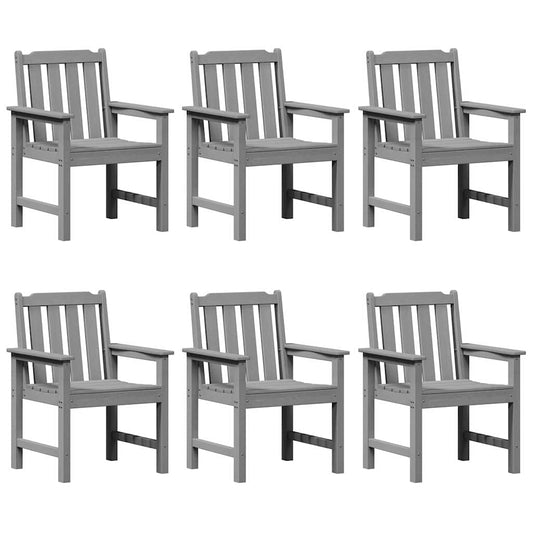 vidaXL Καρέκλα Κήπου 6 pcs Ανοιχτό γκρι 65.5 x 59 x 88 εκ