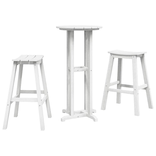 Σετ Κήπου vidaXL 3 Τεμαχίων Λευκό HDPE