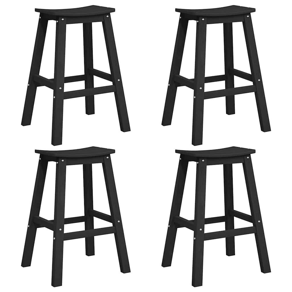 Σκαμπό vidaXL 6 τεμάχια Μαύρο HDPE