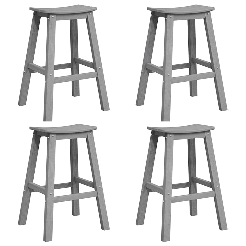 Καθίσματα Μπαρ vidaXL 6 τεμ Ανοιχτό Γκρι HDPE