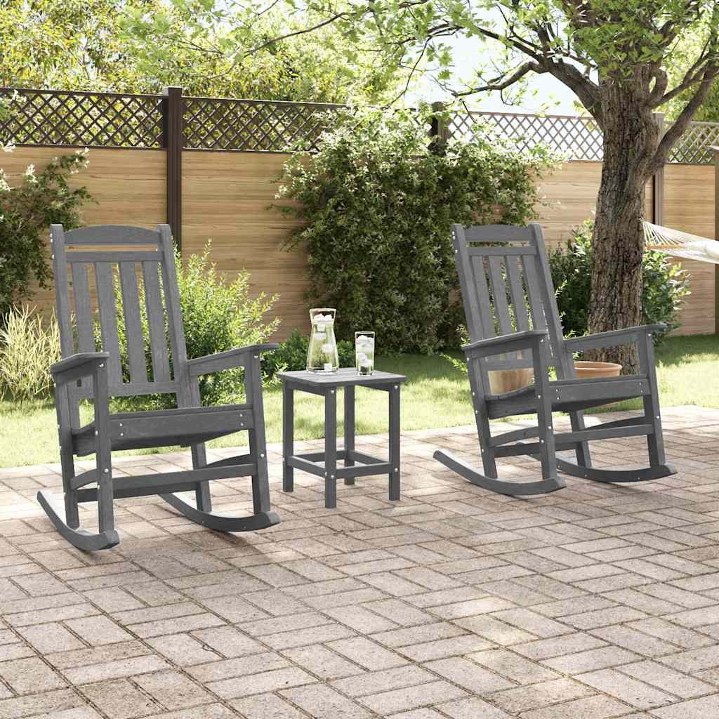 vidaXL Κουνιστή καρέκλα 2 pcs Ανοιχτό γκρι 92 x 70 x 108 εκ