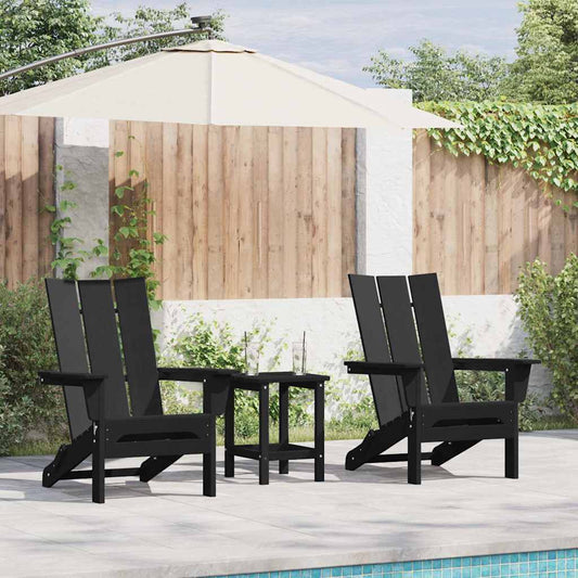 vidaXL Καρέκλα Κήπου 2 pcs Μαύρο 80.5 x 74.5 x 92 εκ Πολυαιθυλένιο