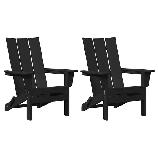 vidaXL Καρέκλα Κήπου 2 pcs Μαύρο 80.5 x 74.5 x 92 εκ Πολυαιθυλένιο
