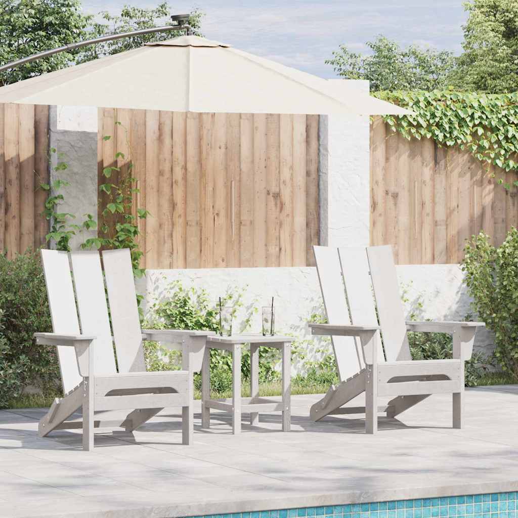 vidaXL Καρέκλα Κήπου 3 pcs Λευκό 80.5 x 74.5 x 92 εκ Πολυαιθυλένιο
