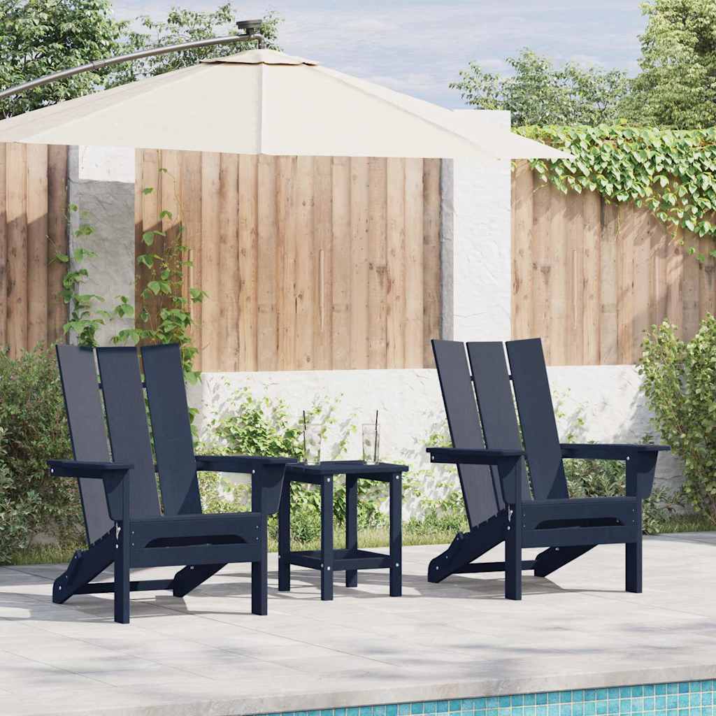 vidaXL Καρέκλα Κήπου 3 pcs Ναυτικό μπλε 80.5 x 74.5 x 92 εκ