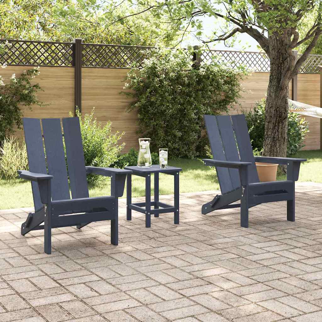 vidaXL Καρέκλα Κήπου 3 pcs Ναυτικό μπλε 80.5 x 74.5 x 92 εκ