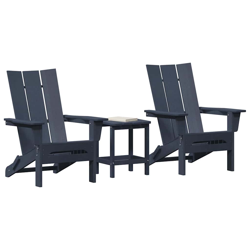 vidaXL Καρέκλα Κήπου 3 pcs Ναυτικό μπλε 80.5 x 74.5 x 92 εκ