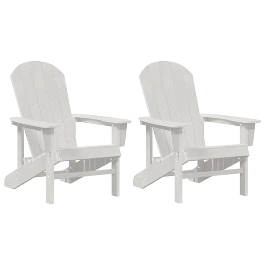 vidaXL Καρέκλες Adirondack 2 τμχ Λευκό 74x82x90 εκ HDPE
