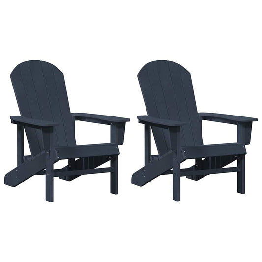 vidaXL Καρέκλες Adirondack 2 τμχ Ναυτική Μπλε 74x82x90 εκ. HDPE