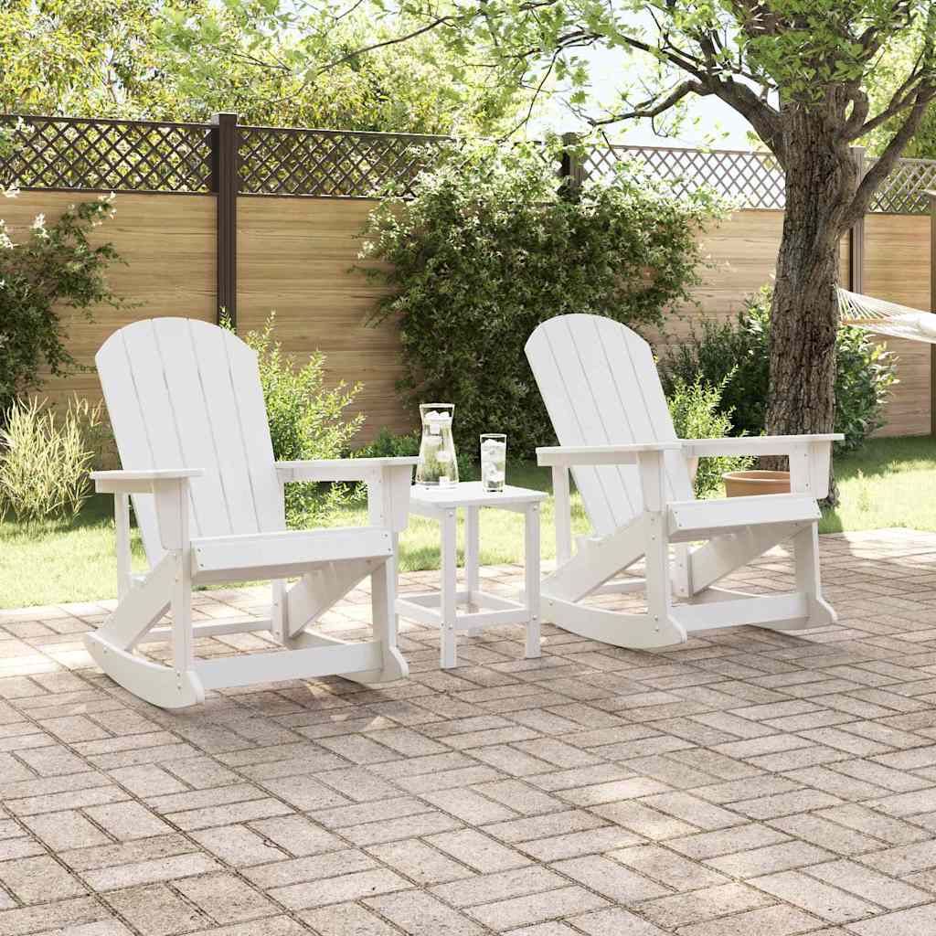 vidaXL Καρέκλες Ροκάντας Adirondack 2 pcs Λευκό HDPE