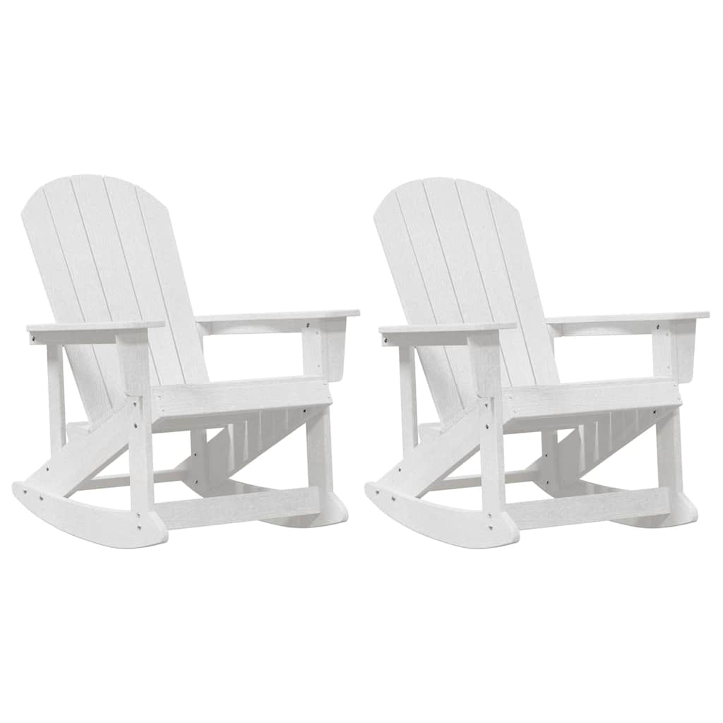 vidaXL Καρέκλες Ροκάντας Adirondack 2 pcs Λευκό HDPE