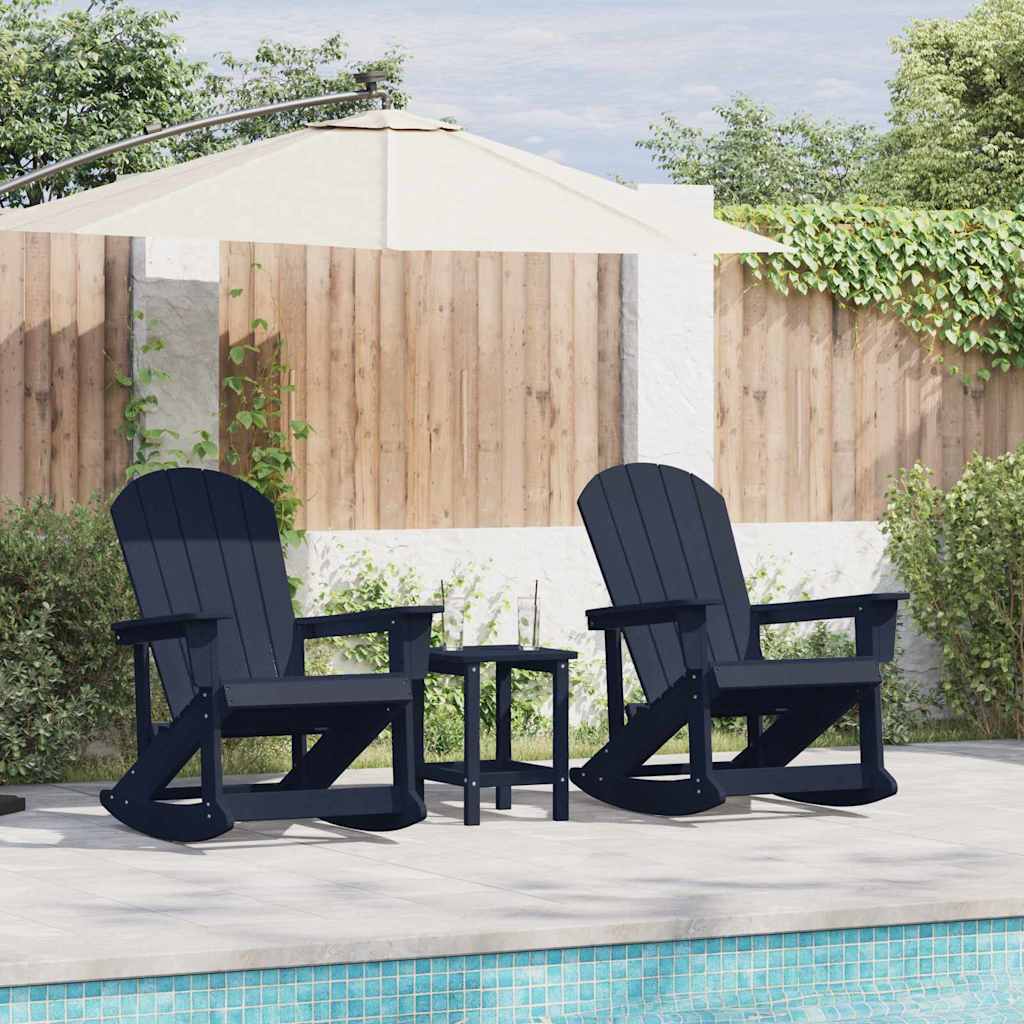 vidaXL Καρέκλες Ροκάντας Adirondack 2 pcs Σκούρο μπλε HDPE