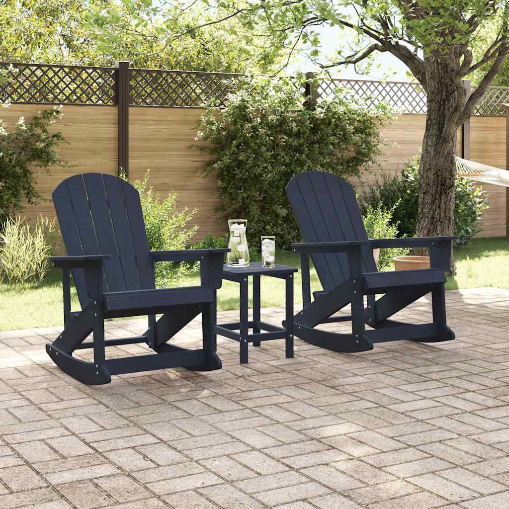 vidaXL Καρέκλες Ροκάντας Adirondack 2 pcs Σκούρο μπλε HDPE