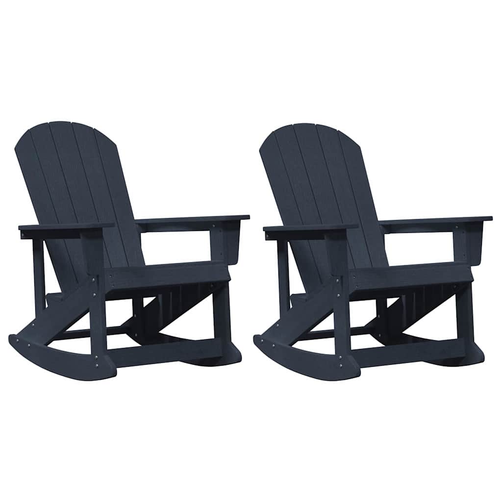vidaXL Καρέκλες Ροκάντας Adirondack 2 pcs Σκούρο μπλε HDPE