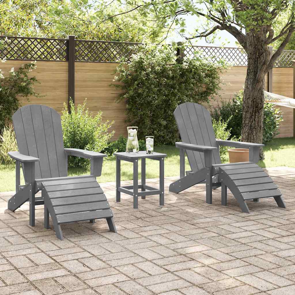 vidaXL Καρέκλα Κήπου 2 pcs Ανοιχτό γκρι 83 x 74 x 92 εκ Πολυαιθυλένιο