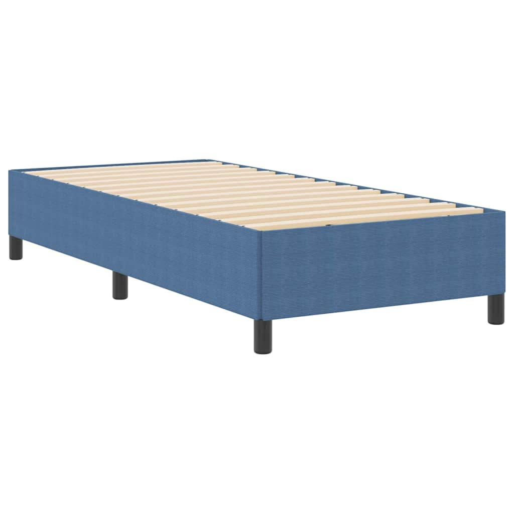 vidaXL Κρεβάτι με ελατήρια Μπλε 90 x 190 cm Υφασμάτινο Κορντουρά