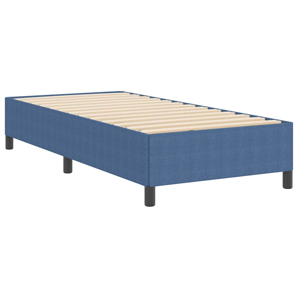 vidaXL Κρεβάτι με ελατήρια Μπλε 90 x 190 cm Υφασμάτινο Κορντουρά