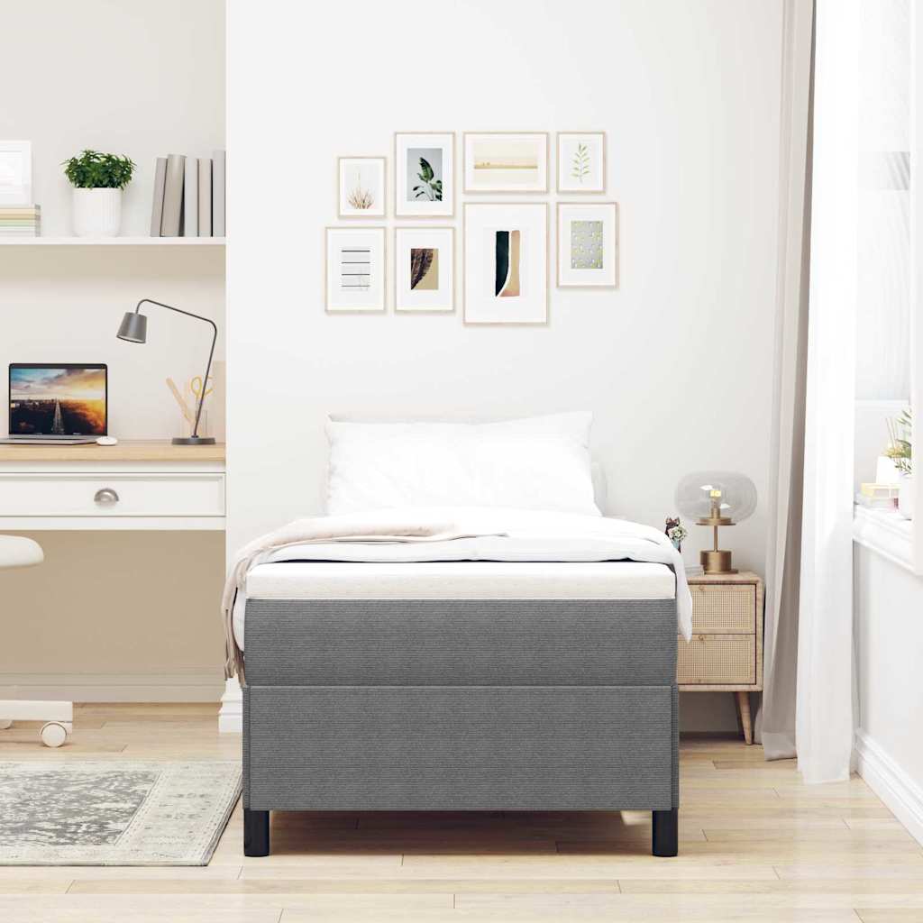 vidaXL Κρεβάτι με ελατήρια Ανοιχτό γκρι 90 x 200 cm