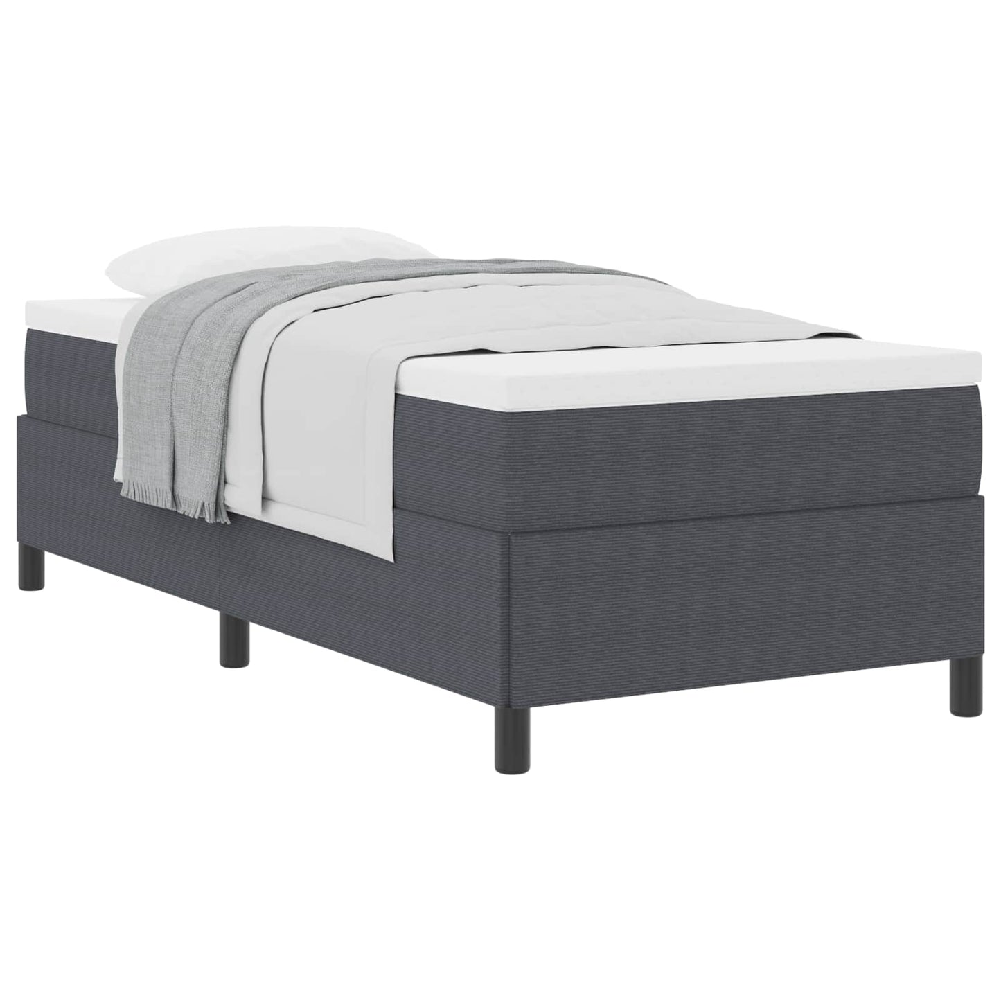 vidaXL Κρεβάτι με ελατήρια Σκούρο Γκρι 90 x 200 cm