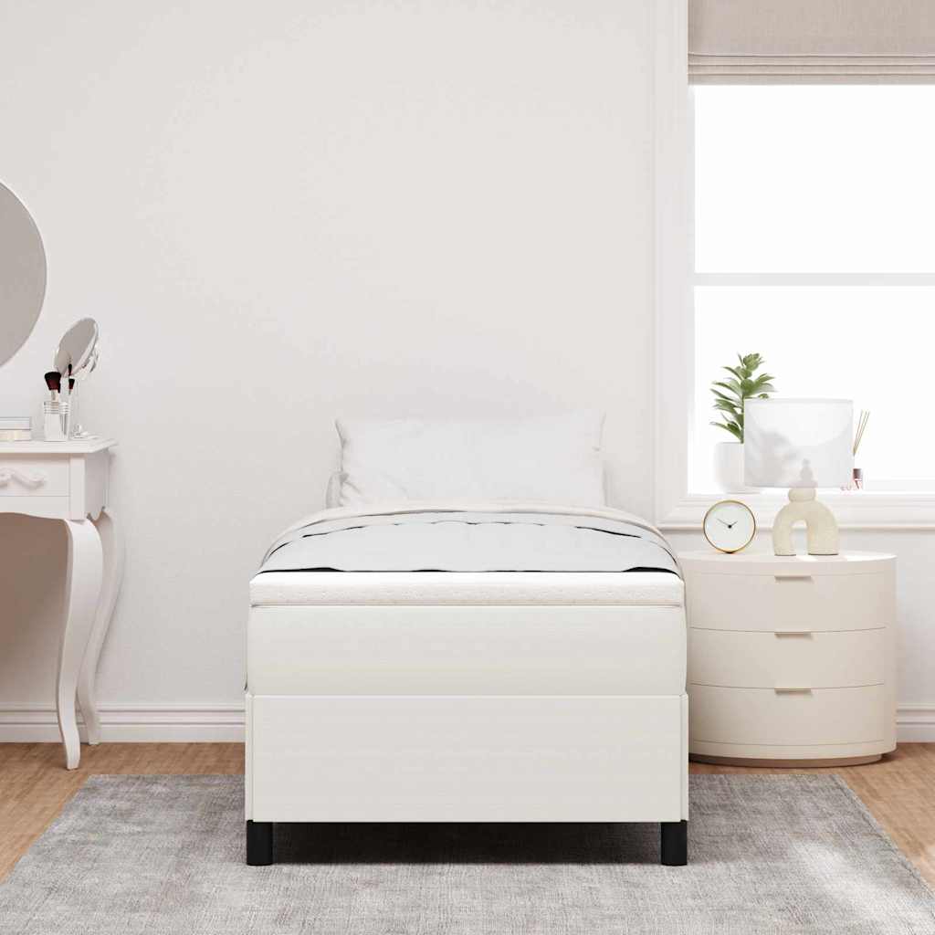vidaXL Κρεβάτι με ελατήρια Κρεμ 90 x 200 cm Υφασμάτινο Κορντουρά