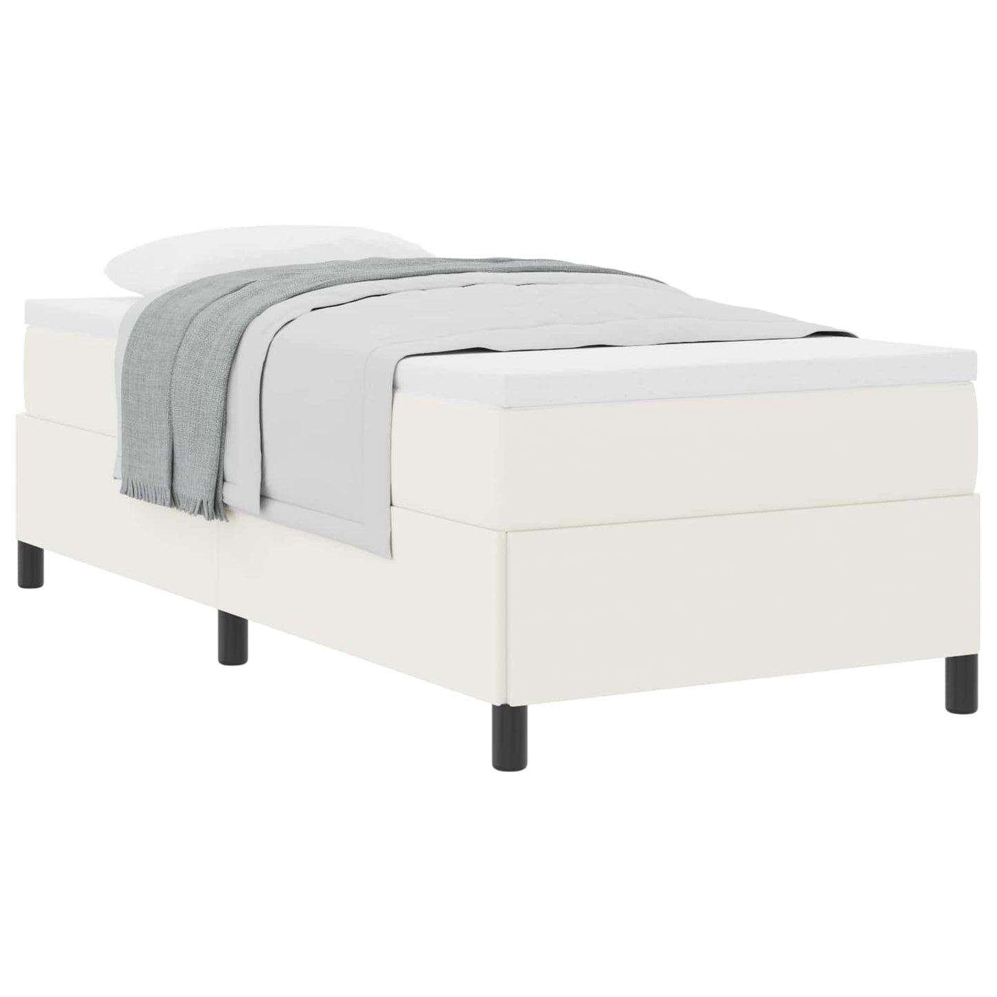 vidaXL Κρεβάτι με ελατήρια Κρεμ 90 x 200 cm Υφασμάτινο Κορντουρά