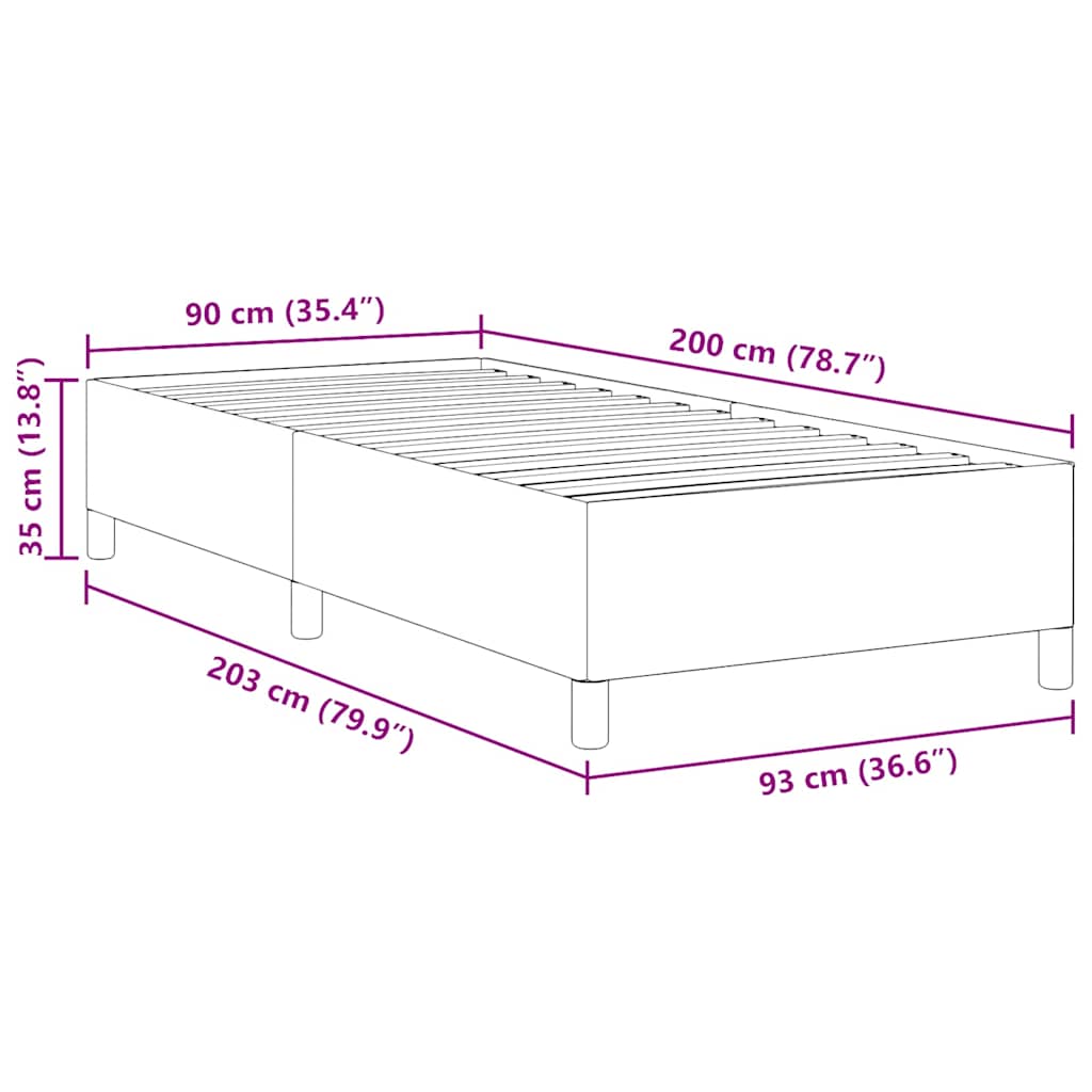vidaXL Κρεβάτι με ελατήρια Κρεμ 90 x 200 cm Υφασμάτινο Κορντουρά