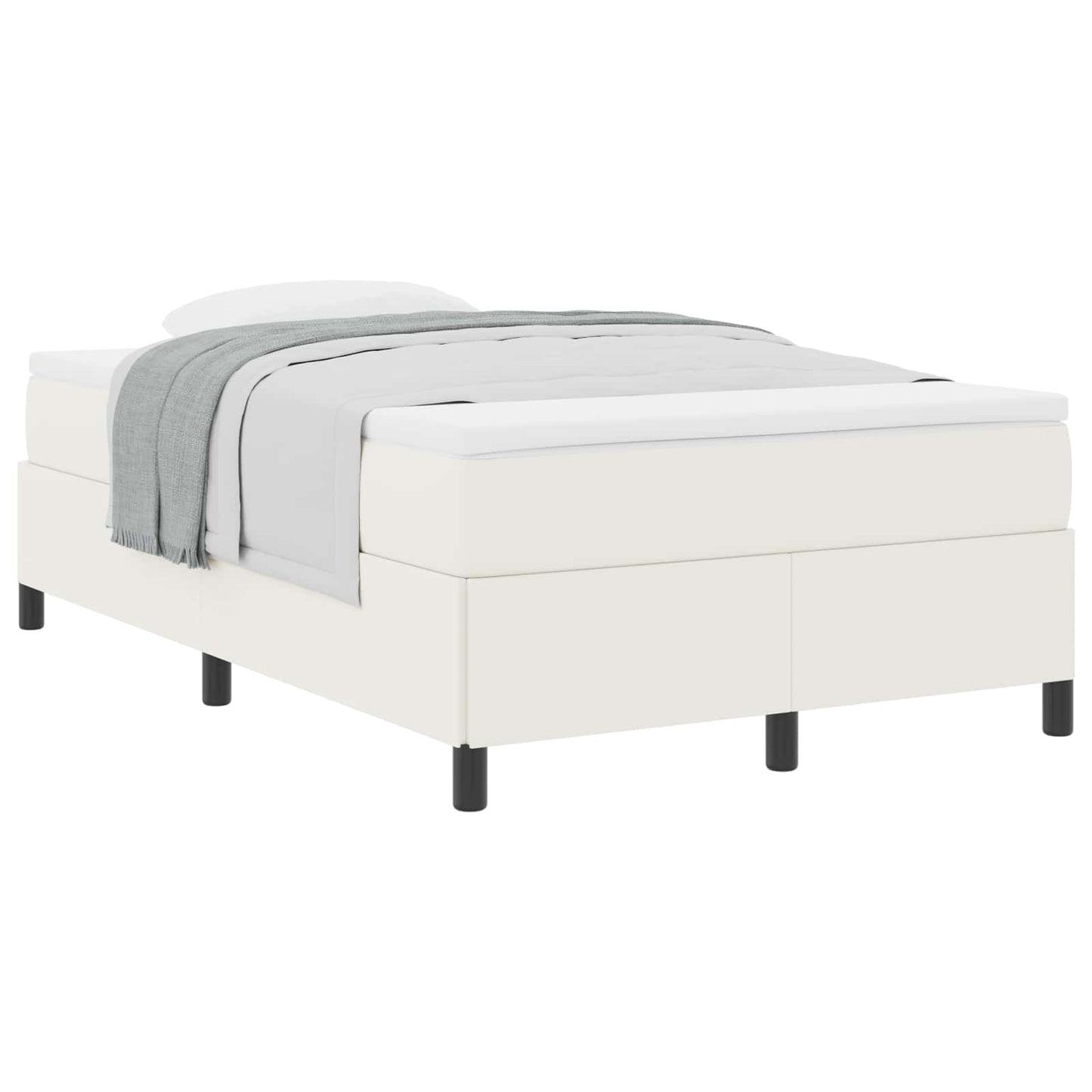 vidaXL Κρεβάτι με ελατήρια Κρεμ 120 x 190 cm Υφασμάτινο Κορντουρά