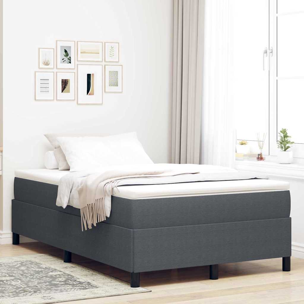 vidaXL Κρεβάτι με ελατήρια Σκούρο Γκρι 120 x 200 cm