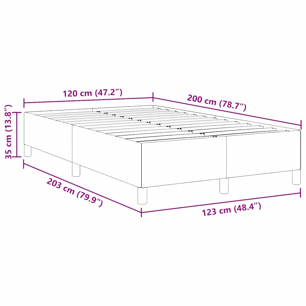 vidaXL Κρεβάτι με ελατήρια Σκούρο Γκρι 120 x 200 cm