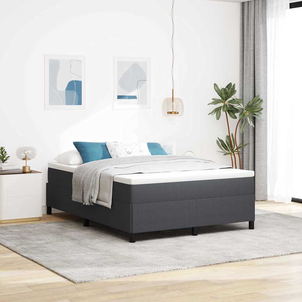 vidaXL Κρεβάτι με ελατήρια Σκούρο Γκρι 140 x 190 cm
