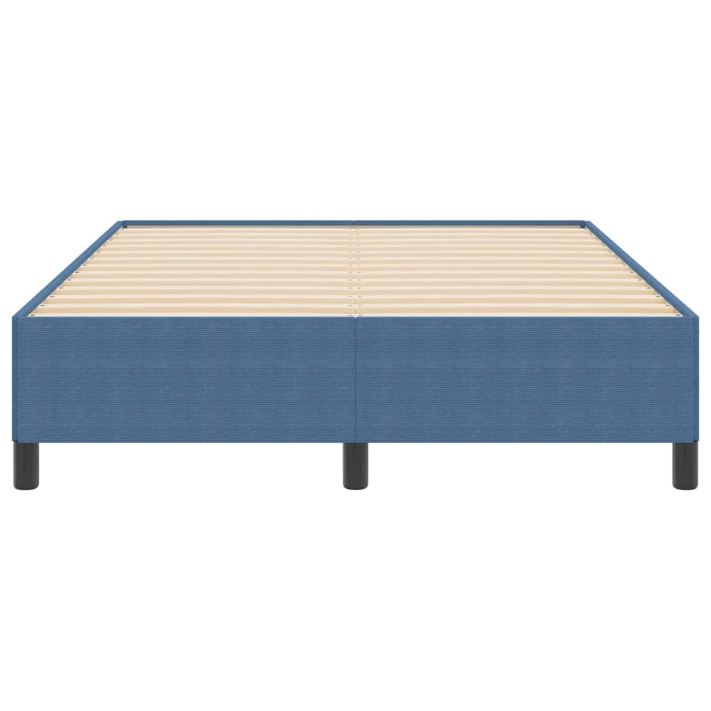 vidaXL Κρεβάτι με ελατήρια Μπλε 140 x 190 cm Υφασμάτινο Κορντουρά