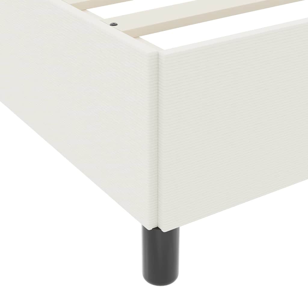 vidaXL Κρεβάτι με ελατήρια Κρεμ 140 x 200 cm Υφασμάτινο Κορντουρά