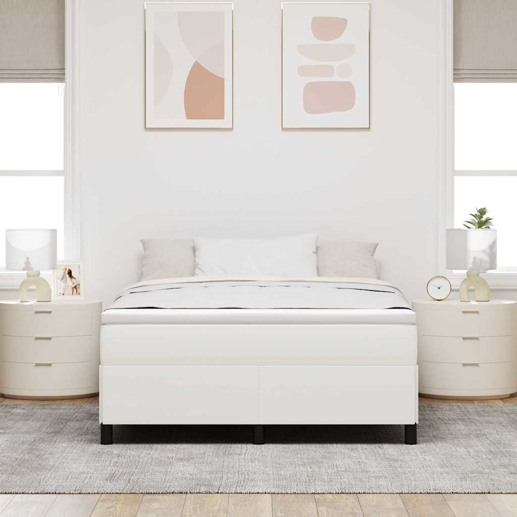 vidaXL Κρεβάτι με ελατήρια Κρεμ 140 x 200 cm Υφασμάτινο Κορντουρά