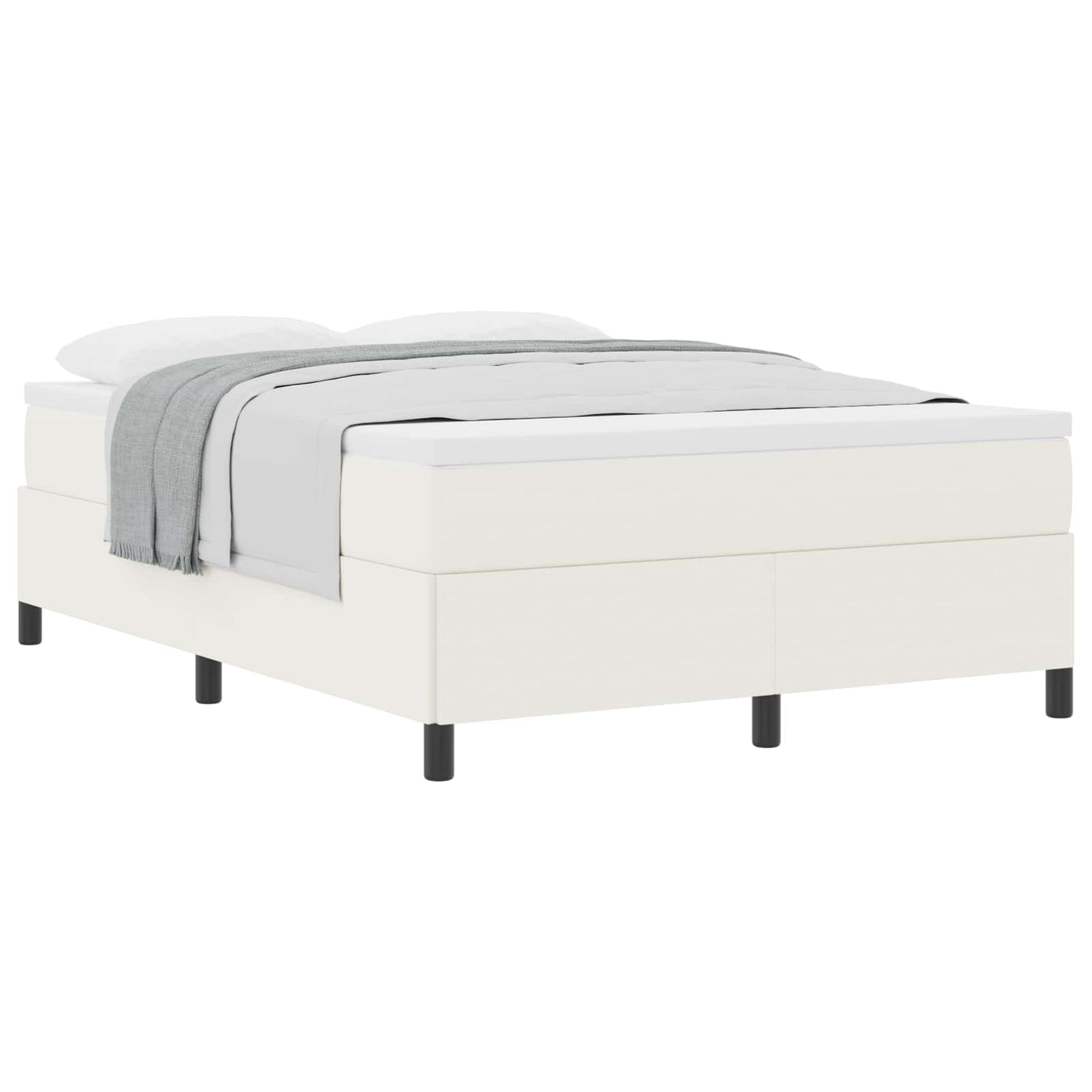 vidaXL Κρεβάτι με ελατήρια Κρεμ 140 x 200 cm Υφασμάτινο Κορντουρά